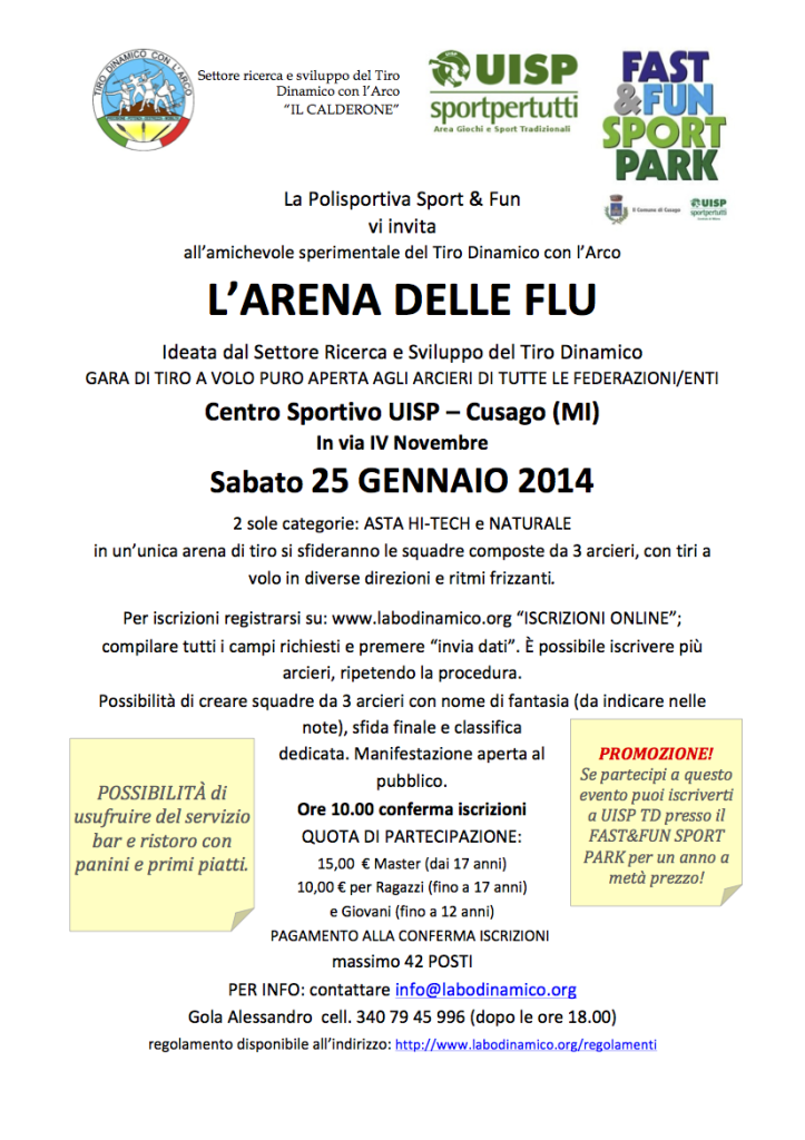 Volantino Arena delle Flu 25-1-2014